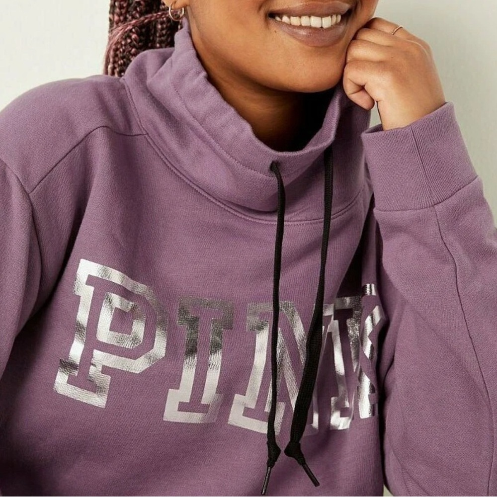 Victoria's Secret Pink Bling Cowl Neck Pullover - size M